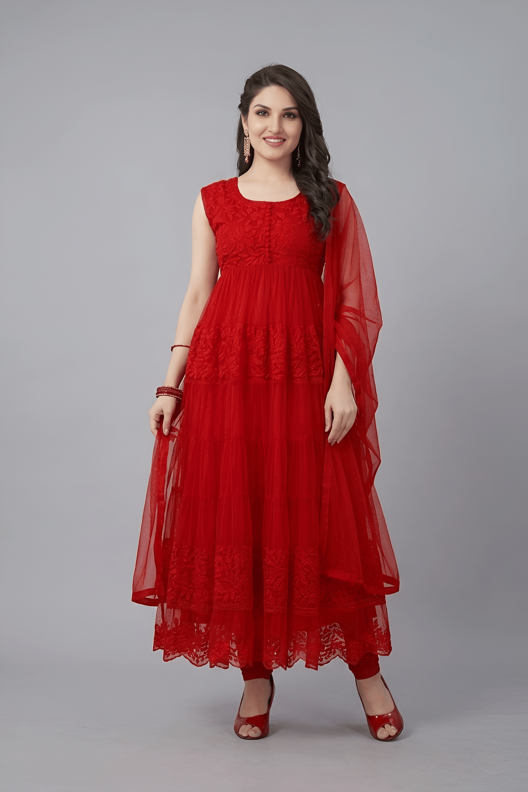 Reya Women's Net Unstitched Salwar Suit - Unstitched Fabrics | Buy online on ZillyBuy