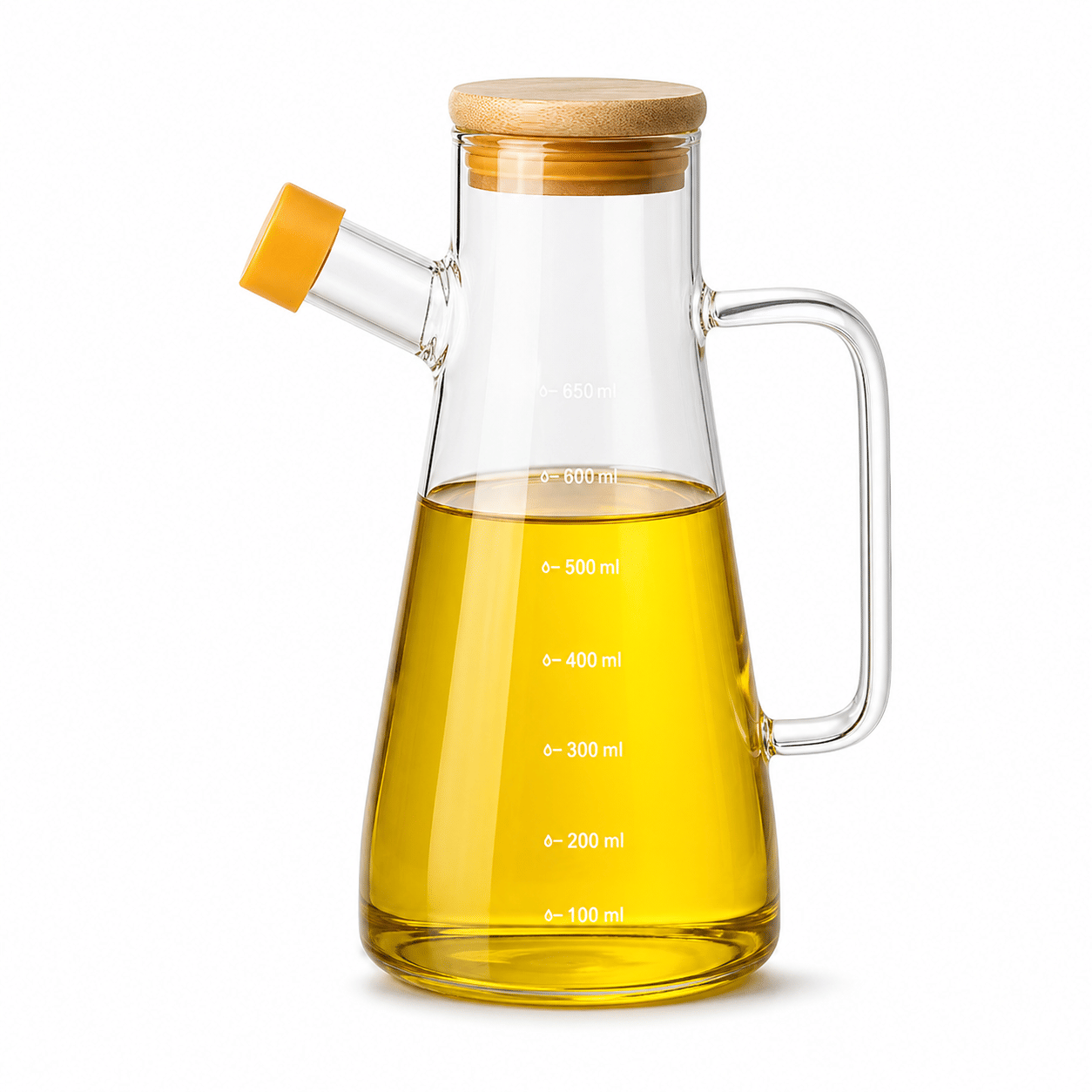 SHARUJA 920 ML oil dispenser Glass Transparent Oil Container ( Set of 1 )