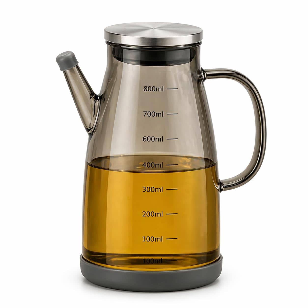 SHARUJA Oil Dispenser Glass Transparent Oil Container ( Set of 1 )