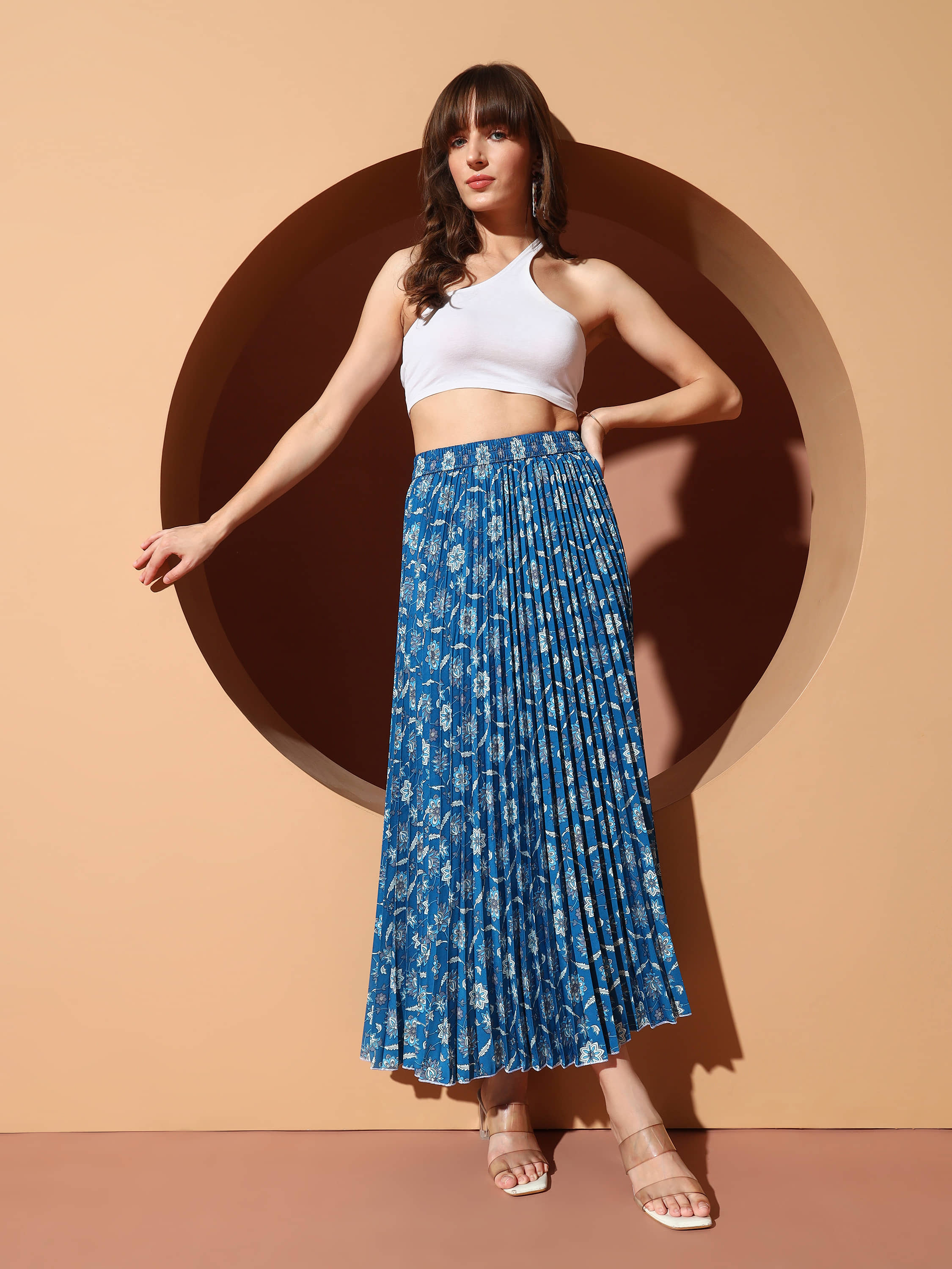 ZWERLON Blue Polyester Women's Divided Skirt ( Pack of 1 )