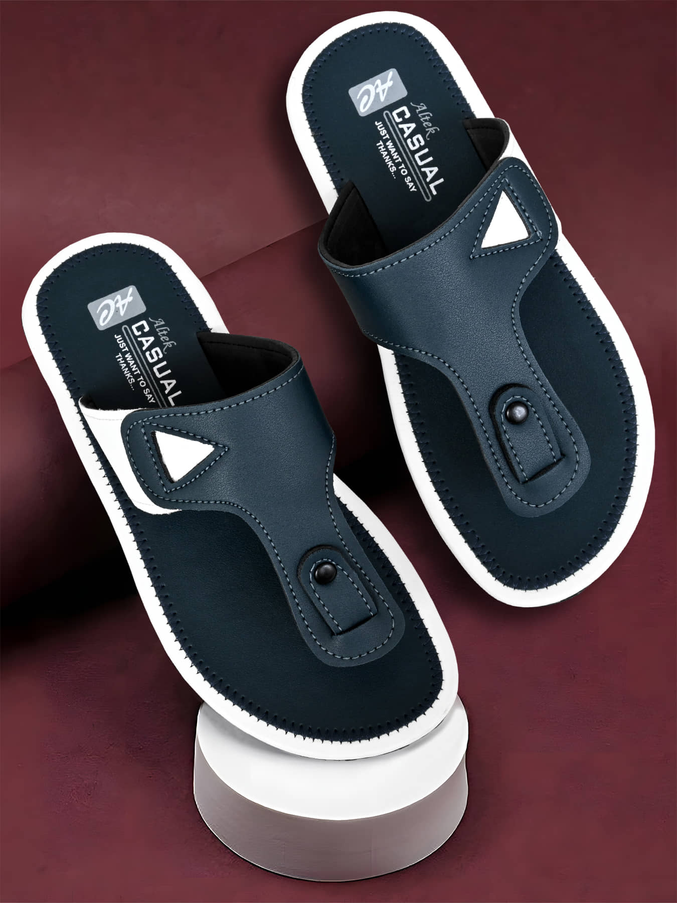 Chappal Wala 14311 Navy Men's Thong Flip Flop
