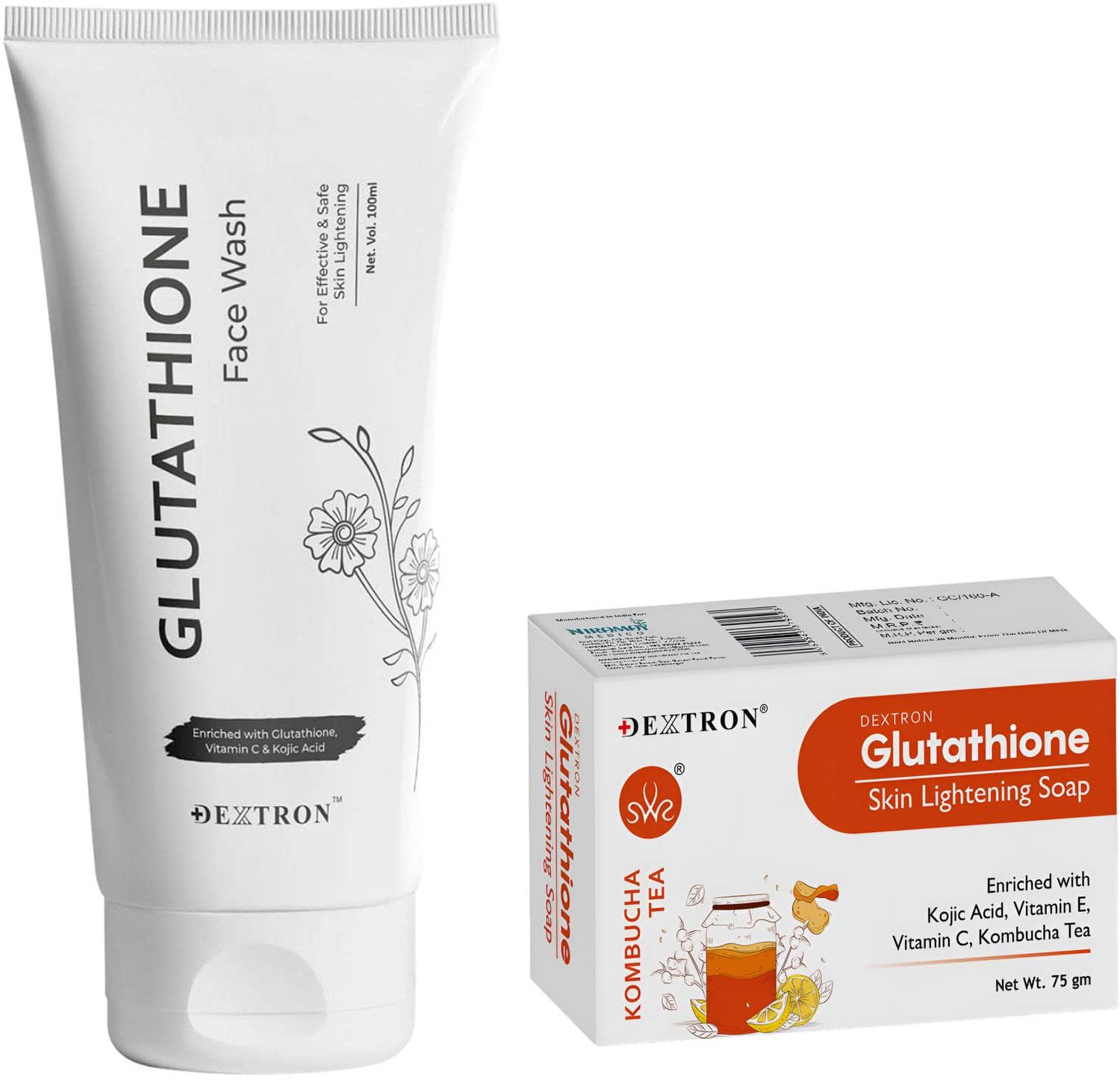 glutathione in kombucha Glutathione Facewash & Kombucha Tea Soap Combo â€“ 175g, Gentle Cleansing &  Brightening Skin Care