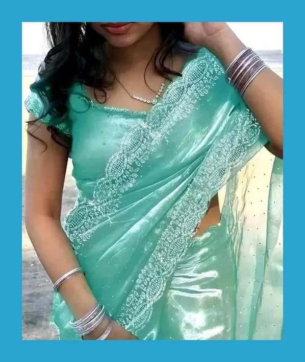 Gullak Jimmy Choo Embellished Regular Saree With Unstitched Blouse Piece ( Green )