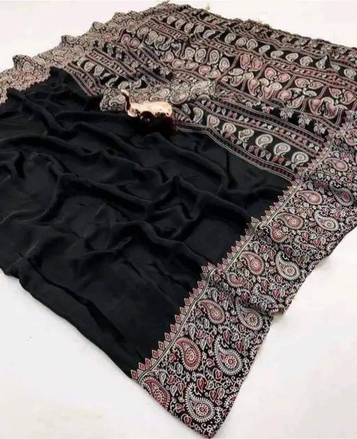 JIHANA FAB Georgette Printed Banarasi saree With Unstitched Blouse Piece ( Multicolor ) - Sarees | Buy online on ZillyBuy