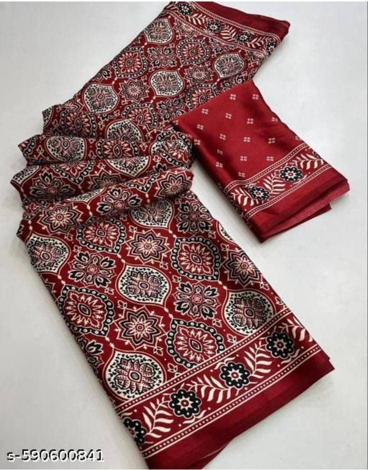 JIHANA FAB Georgette Printed Banarasi saree With Unstitched Blouse Piece ( Multicolor ) - Sarees | Buy online on ZillyBuy