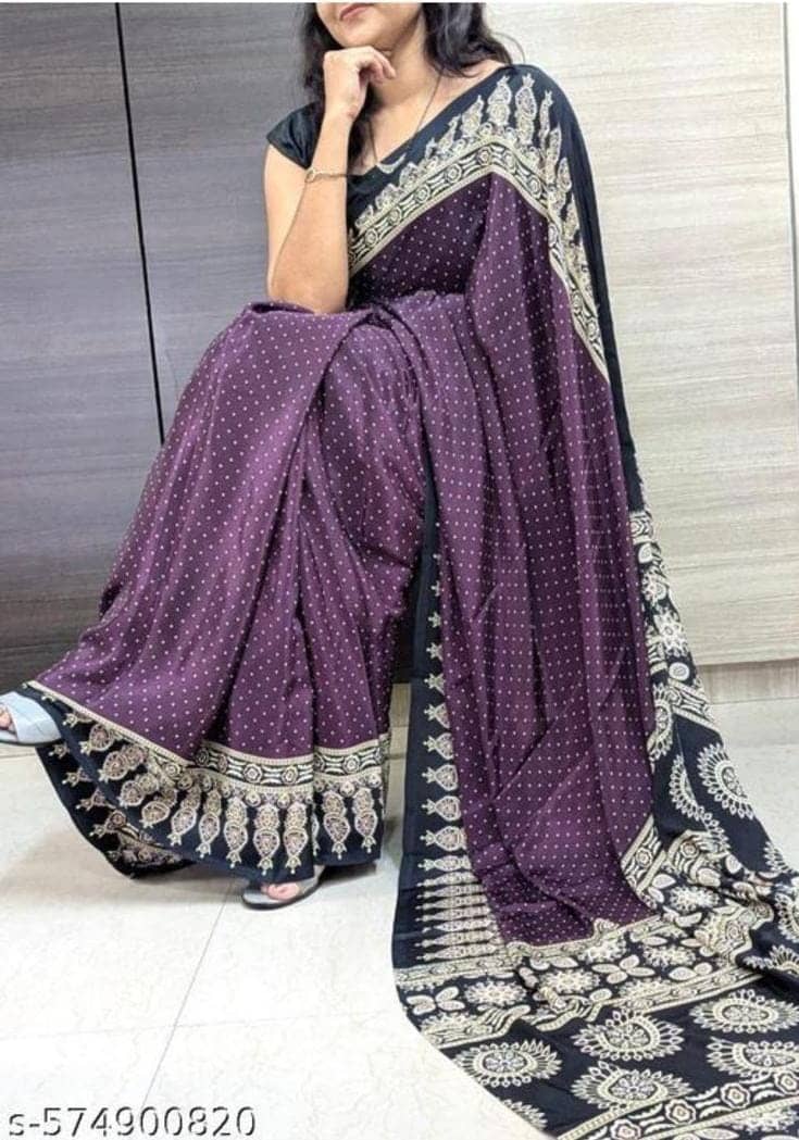 JIHANA FAB Georgette Printed Banarasi saree With Unstitched Blouse Piece ( Multicolor ) - Sarees | Buy online on ZillyBuy