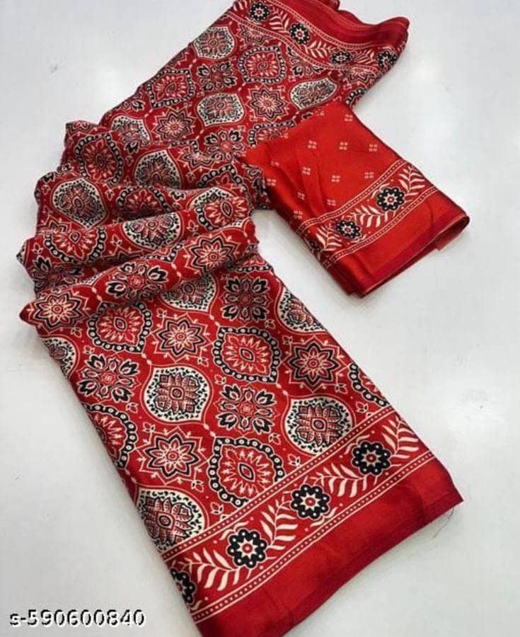 JIHANA FAB Georgette Printed Banarasi saree With Unstitched Blouse Piece ( Multicolor ) - Sarees | Buy online on ZillyBuy