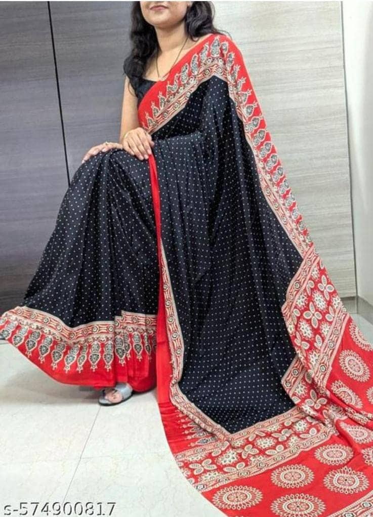 JIHANA FAB Georgette Printed Banarasi saree With Unstitched Blouse Piece ( Multicolor ) - Sarees | Buy online on ZillyBuy