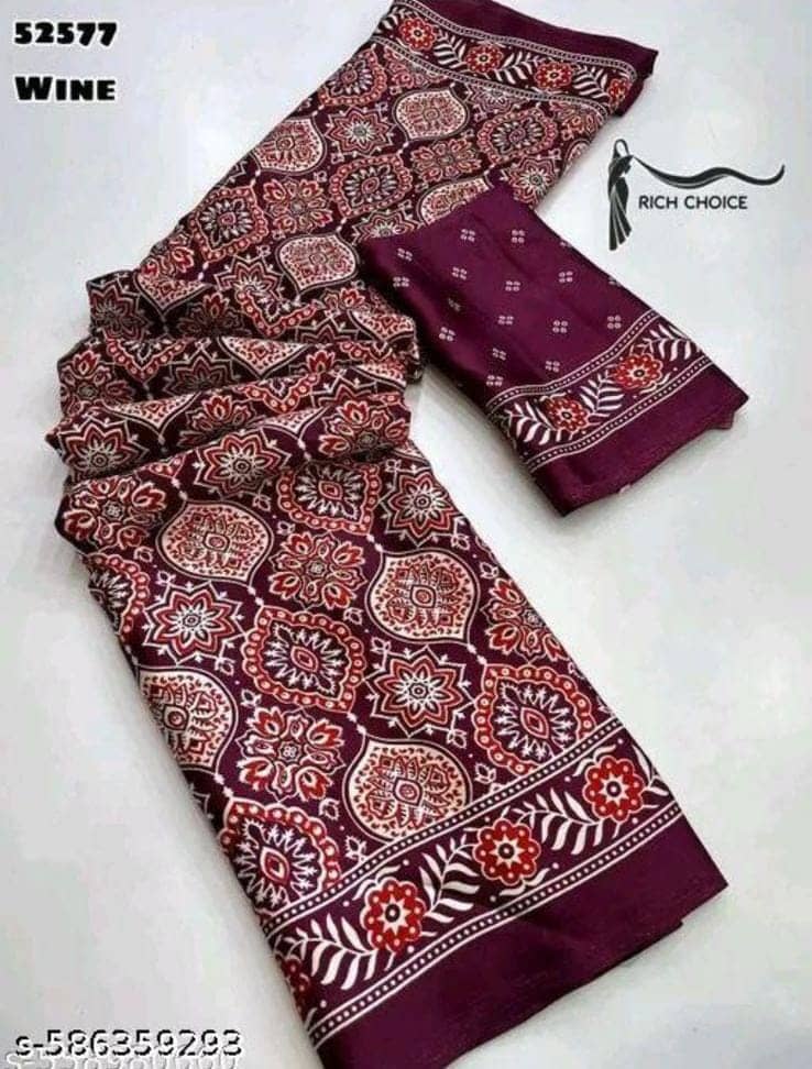 JIHANA FAB Georgette Printed Banarasi saree With Unstitched Blouse Piece ( Multicolor ) - Sarees | Buy online on ZillyBuy