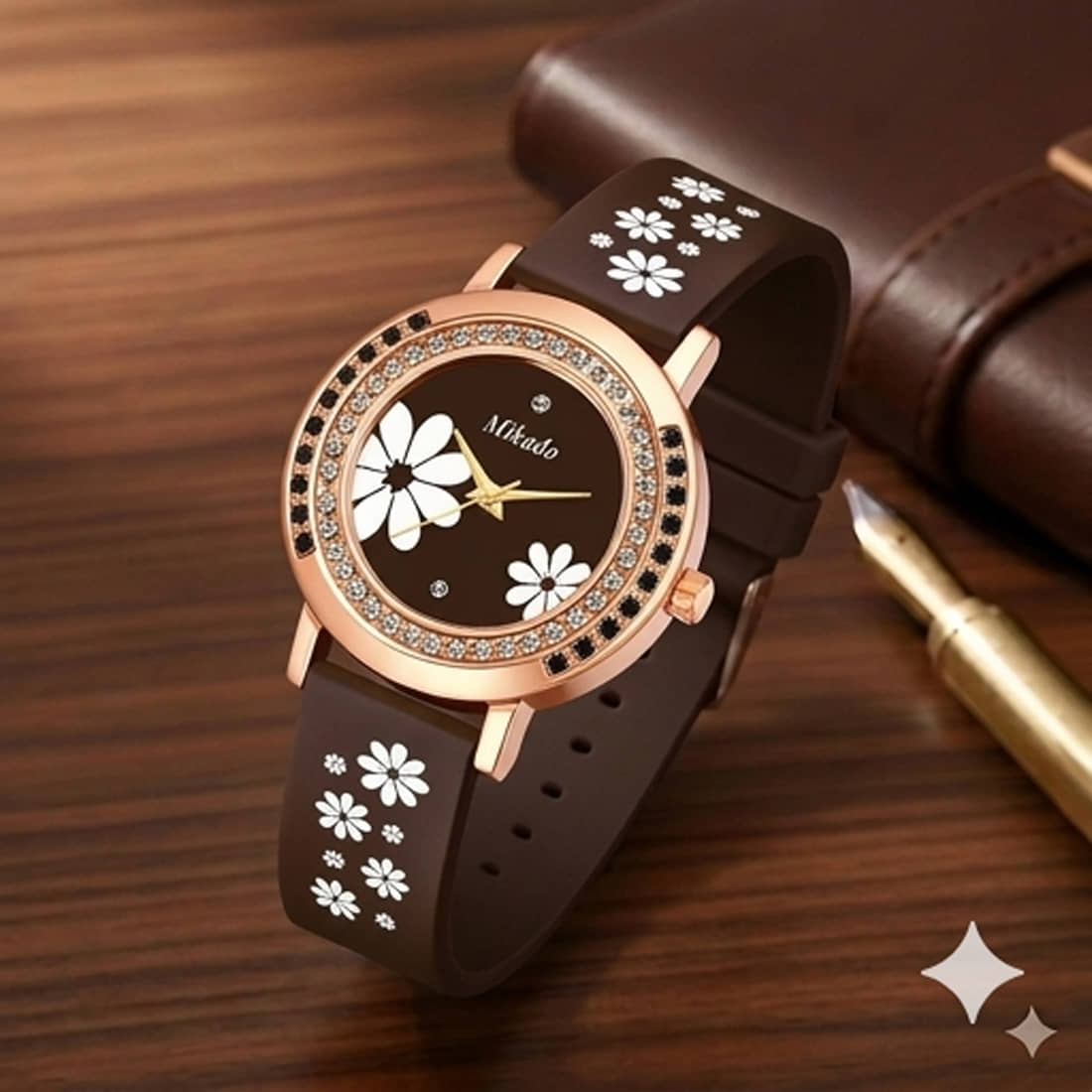 Mikado Brown Silicon Analog Womens Watch