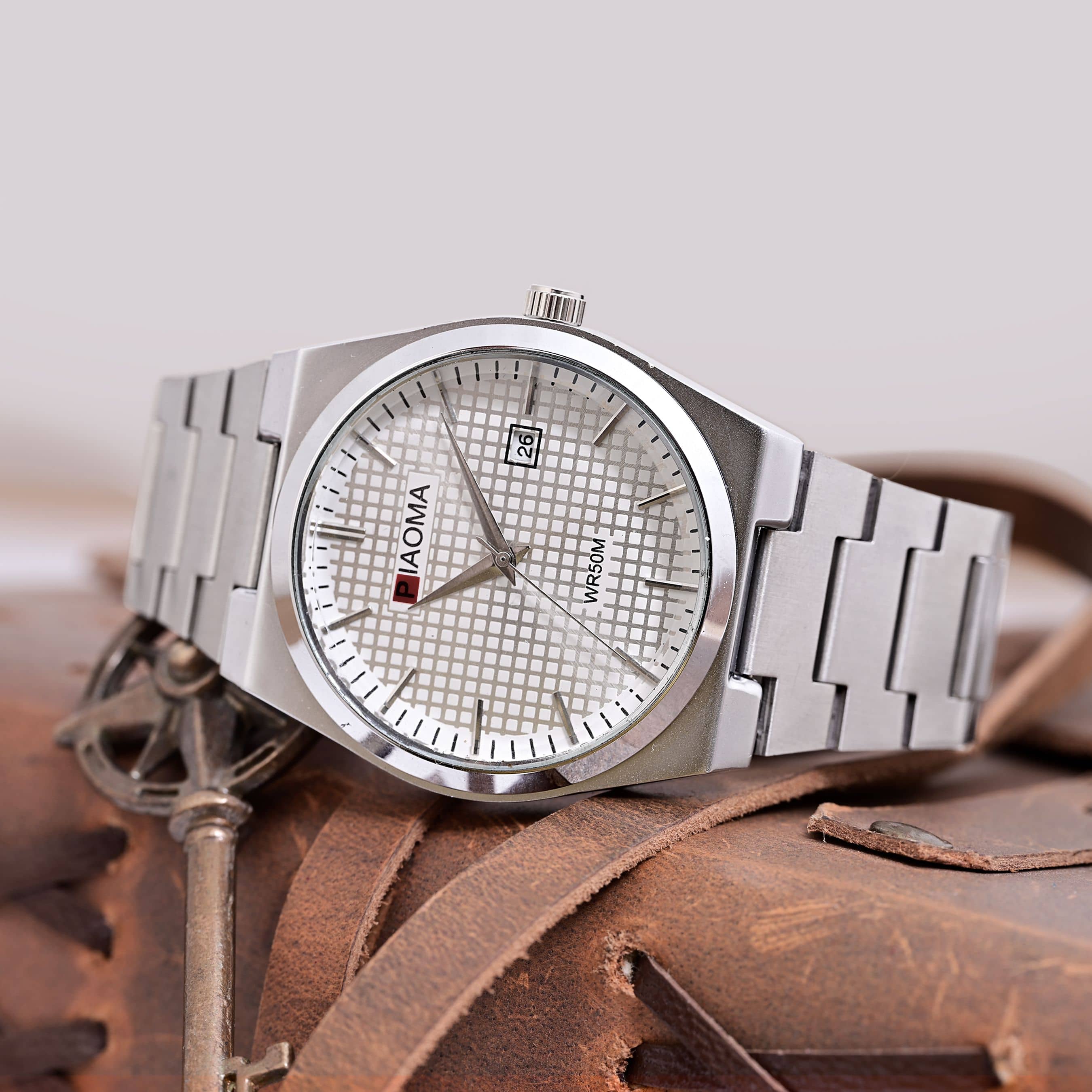 Piaoma Silver Stainless Steel Analog Men's Watch