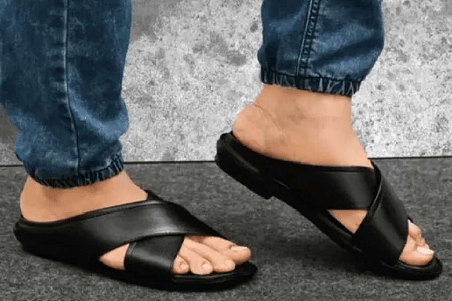RAGE GAZE CROSS-BLACK-HALFSHOE - Black Men's Sandals