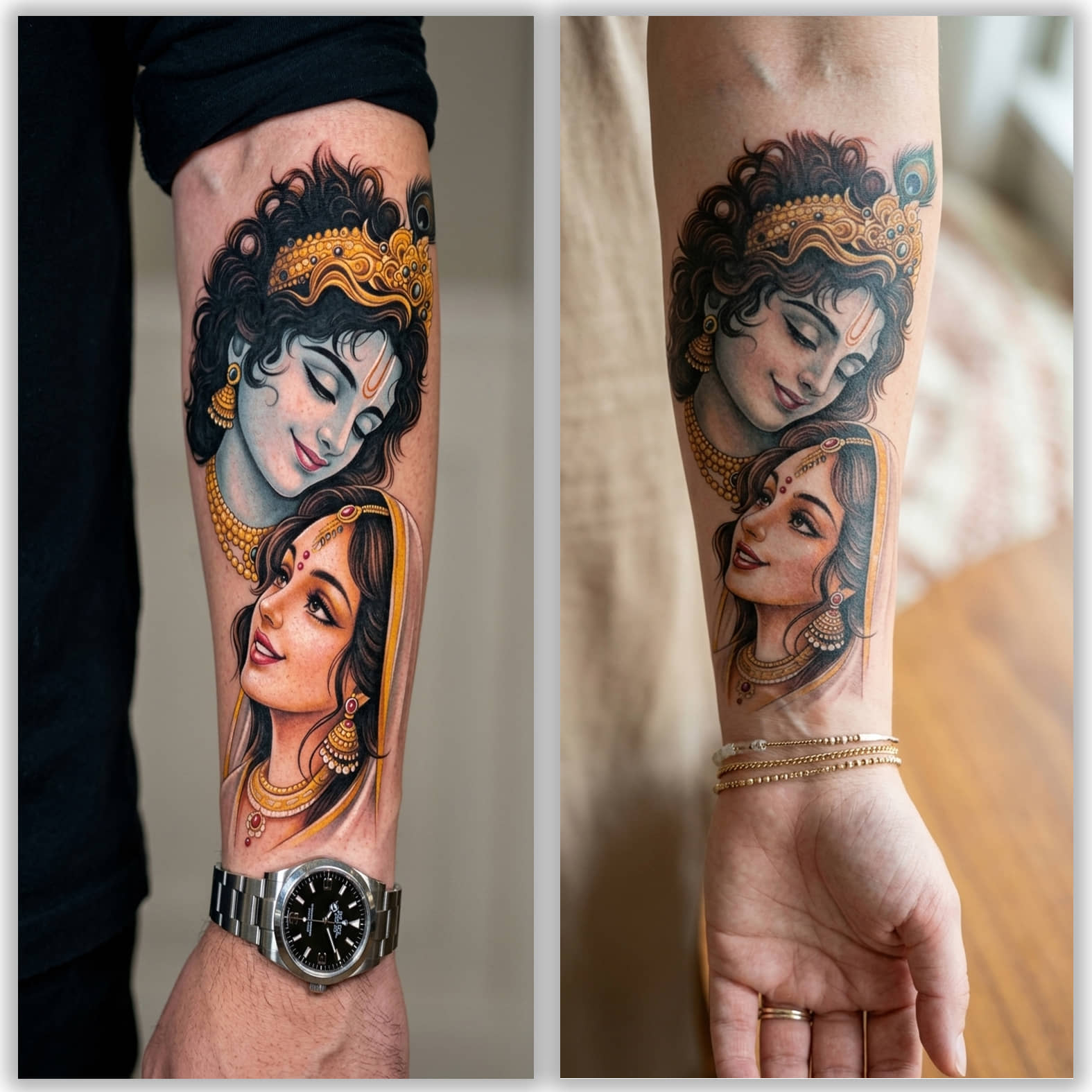 The Canvas Arts Shree Krishna With Radha Together Temporary Tattoo Body Tattoo
