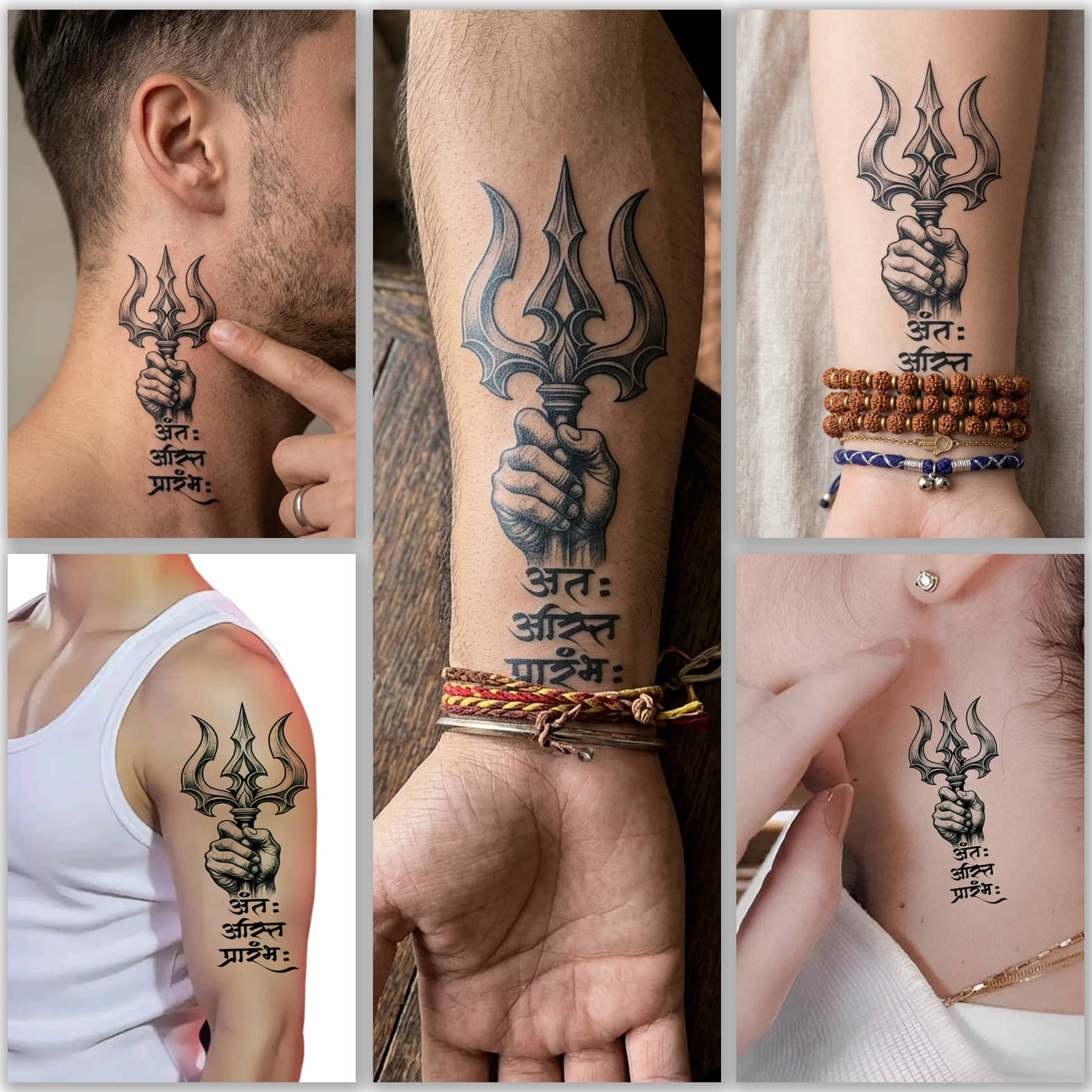 The Canvas Arts Tribal Tattoo With Shloka Mantra Temporary Tattoo Body Tattoo