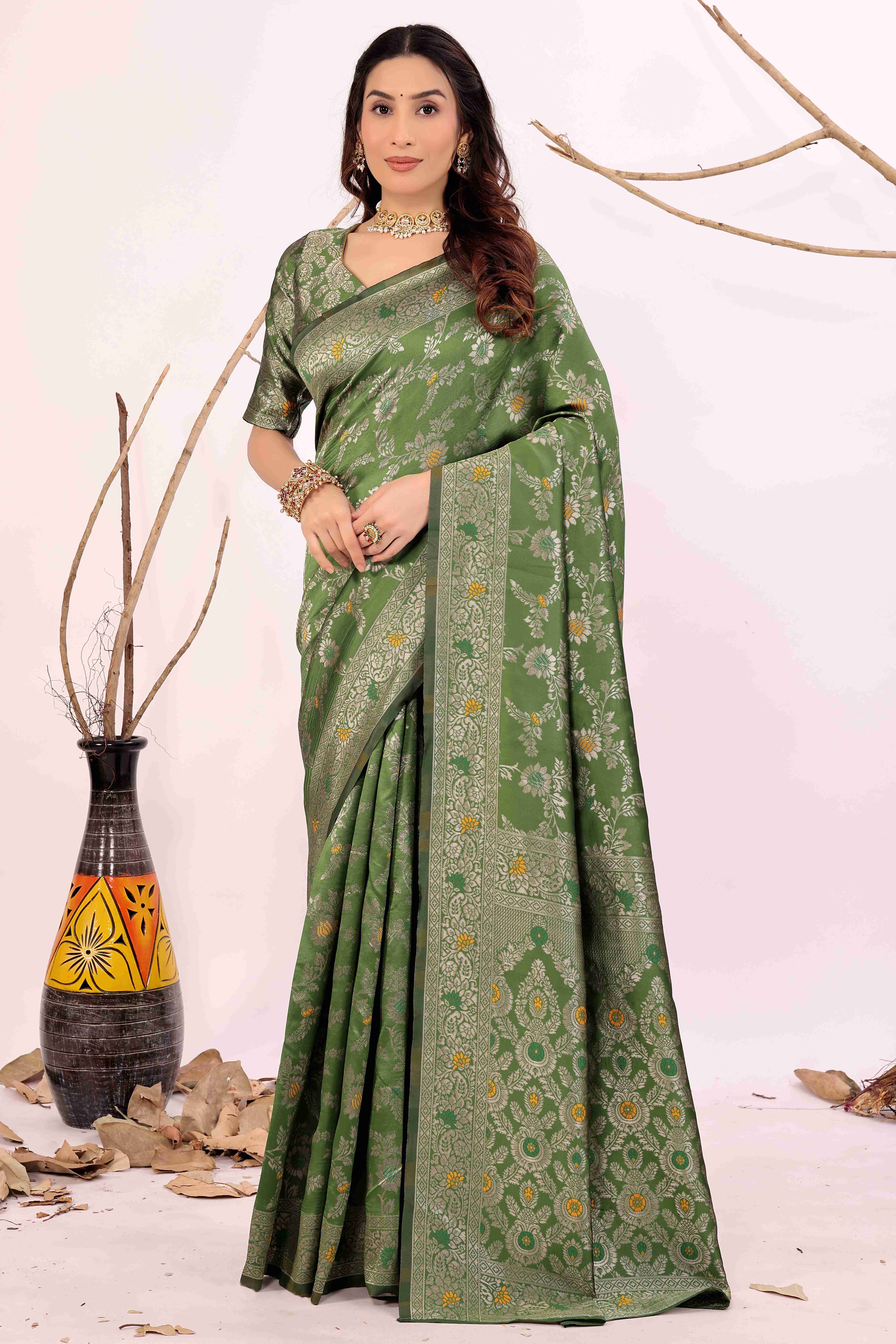 Today Deal Silk Woven Saree With Unstitched Blouse Piece ( Red ) - Sarees | Buy online on ZillyBuy