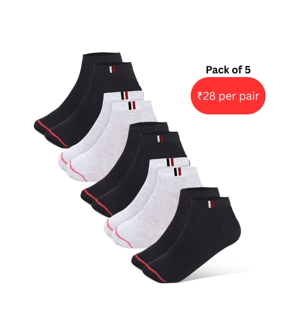 PLIMA Pack of 5 Men's Cotton Blend Ankle Length Socks ( Multicolor ) - Socks | Buy online on ZillyBuy