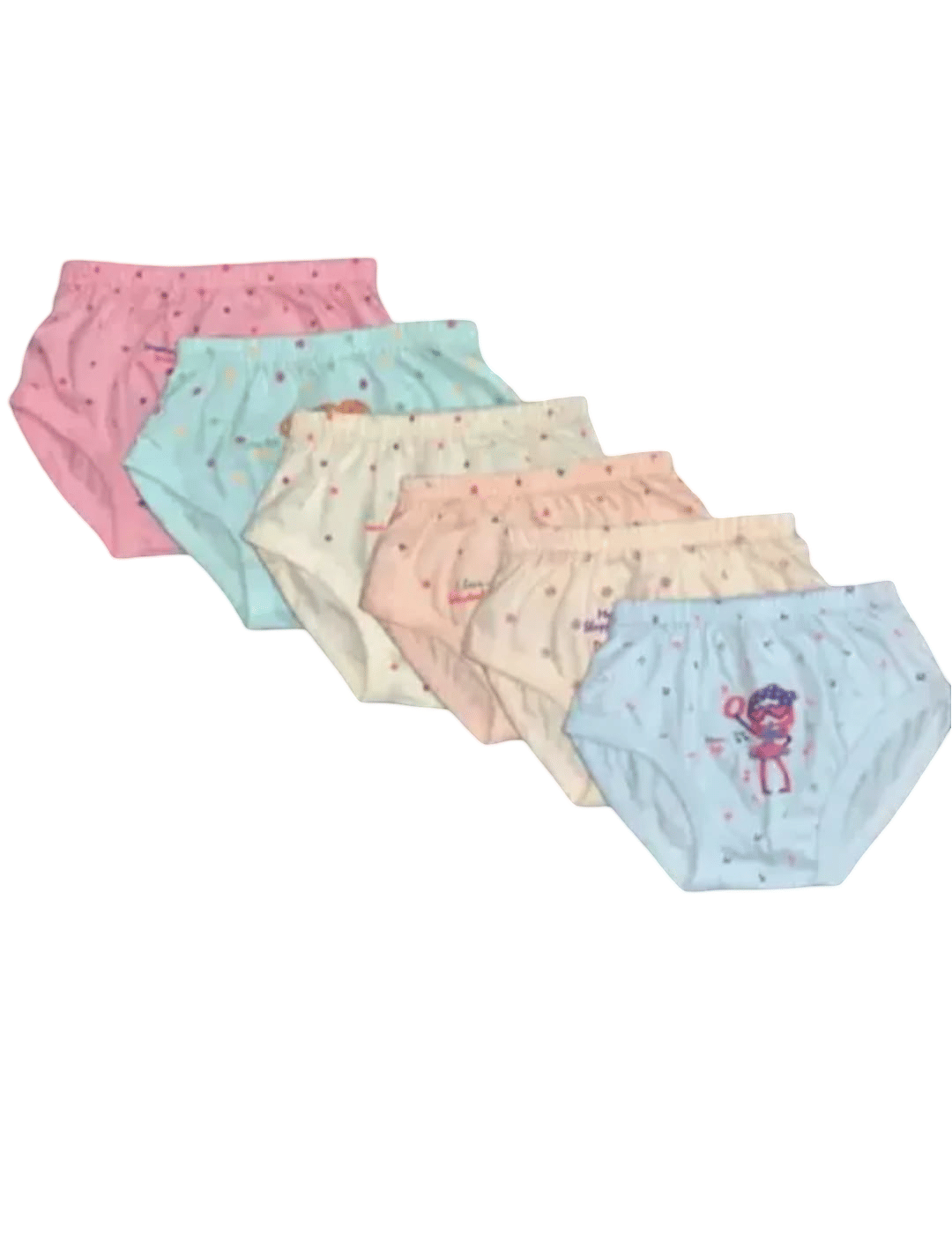 HUMBIRD Pack of 6 Cotton Bloomers For Girls ( Multicolor )