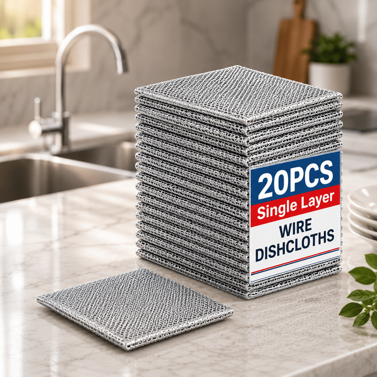 (Pack 20) Non Scratch Dish Cloths Wire, Dish Cloth, Dish Scrubber Pads, Dishwash Scrubber, Dishwash Cleaner, Dish Cleaning Wire, Dishcloth, Dishwash Cloth, Dishwashing Rags, Washing Cloth, Scrubber Pads, Washing Rags - Body Care - Loofah and Other Tools | Buy online on ZillyBuy
