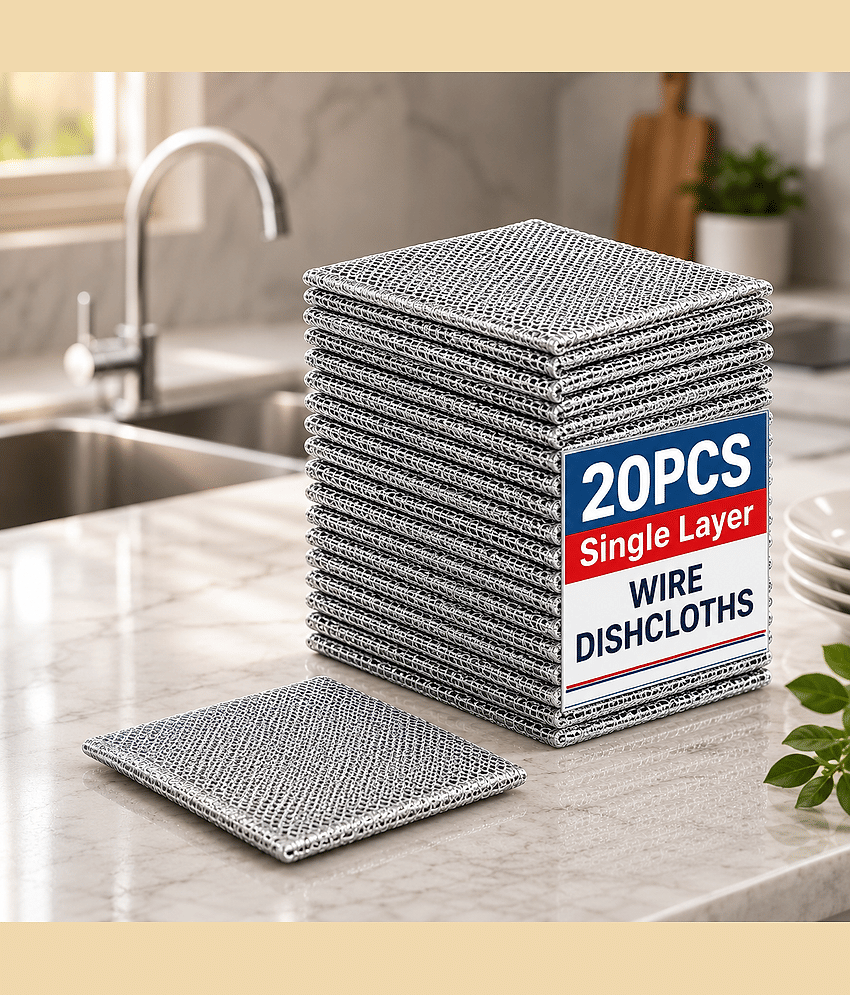 (Pack 20) Non Scratch Dish Cloths Wire, Dish Cloth, Dish Scrubber Pads, Dishwash Scrubber, Dishwash Cleaner, Dish Cleaning Wire, Dishcloth, Dishwash Cloth, Dishwashing Rags, Washing Cloth, Scrubber Pads, Washing Rags - Body Care - Loofah and Other Tools | Buy online on ZillyBuy