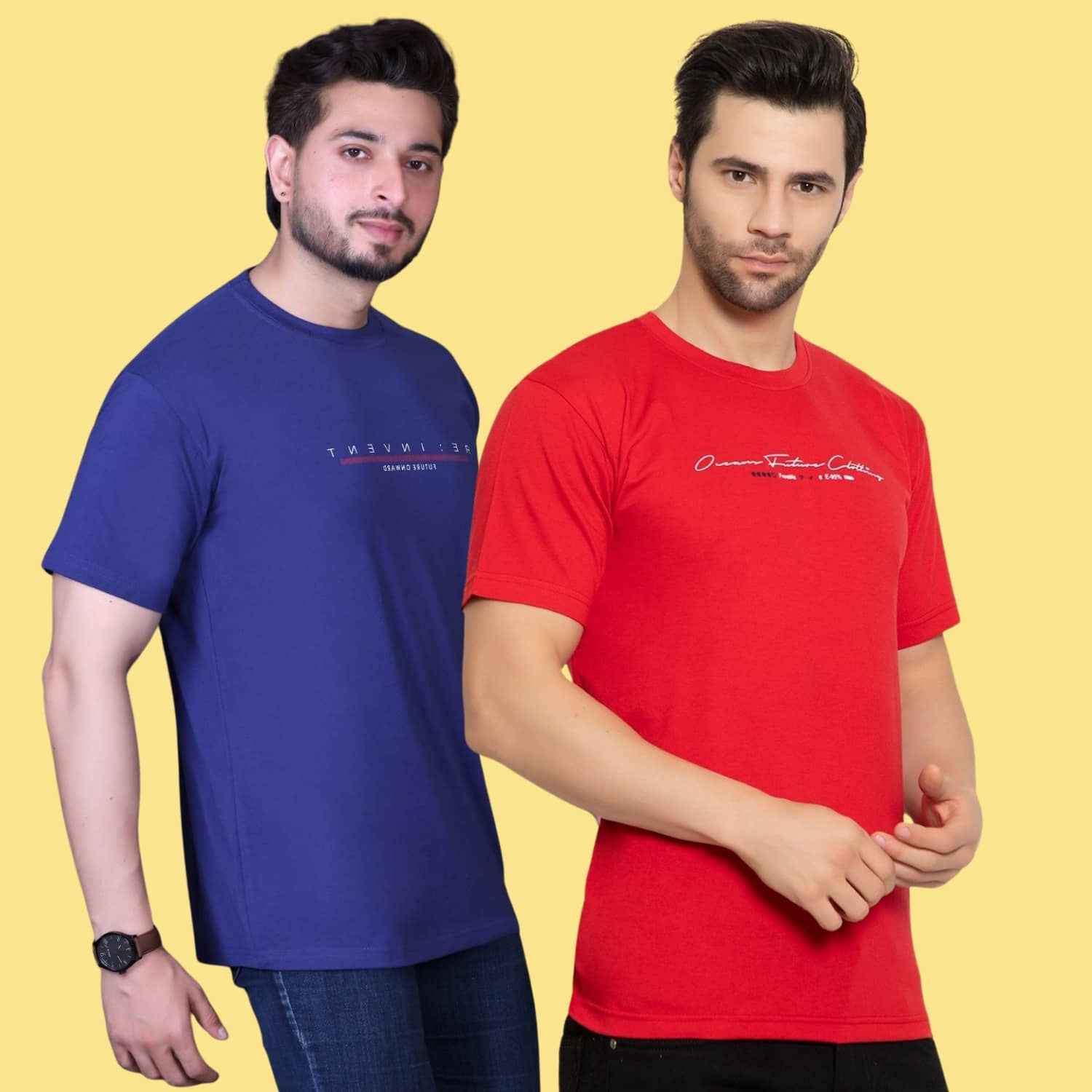Zeffit Men Cotton Blend Regular Fit Printed T-Shirt ( Multicolor14 )