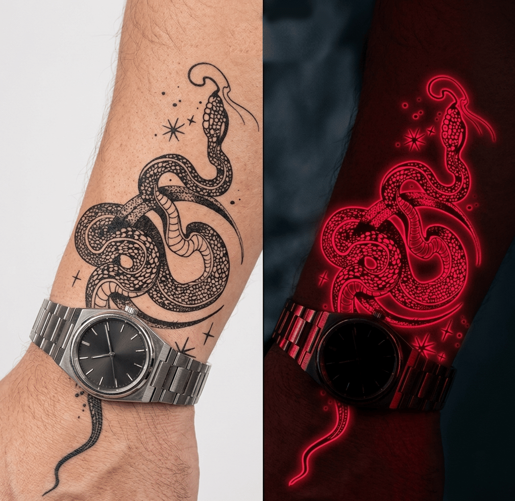 The Canvas Arts Glow In Dark Red Temporary Tattoo Sticker Unisex Body Tattoo