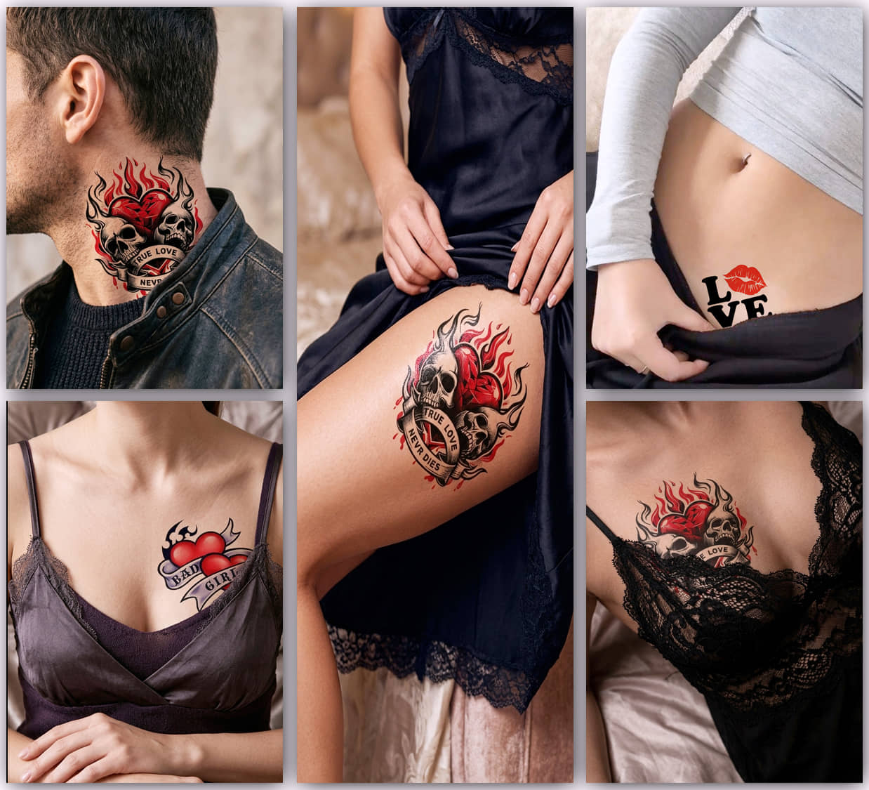 The Canvas Arts Honeymoon Realistic Look Temporary Tattoo Adults Body Tattoo