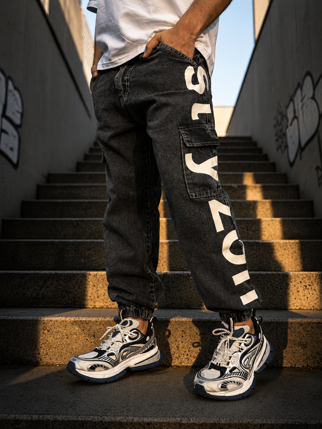 Styzon Printed Men's Jeans ( Black ) - Jeans | Buy online on ZillyBuy