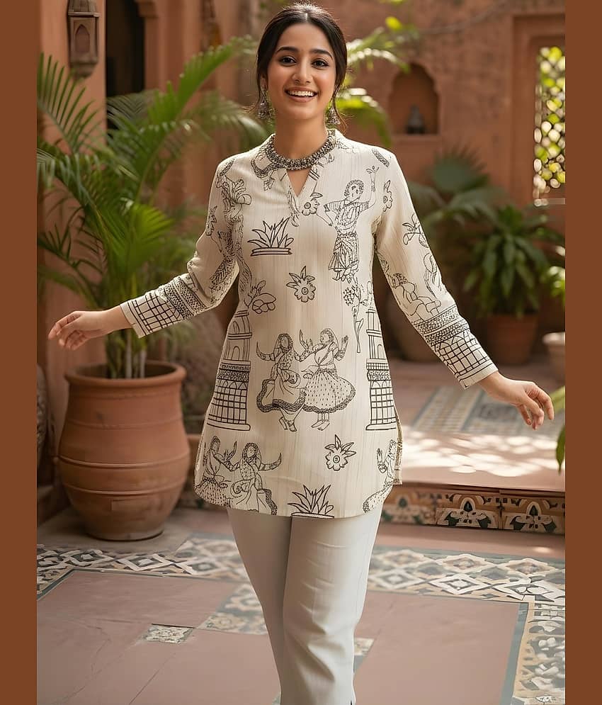 AK FASHION MALL Women Cotton Blend Printed Straight Kurti ( Multicoloured ) - Kurtis, Tunics | Buy online on ZillyBuy