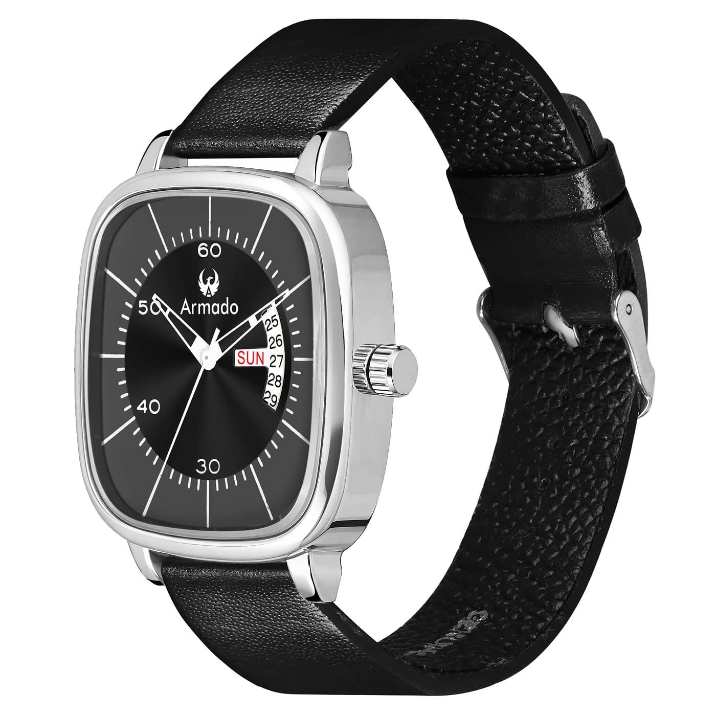 Armado Black Leather Analog Men's Watch