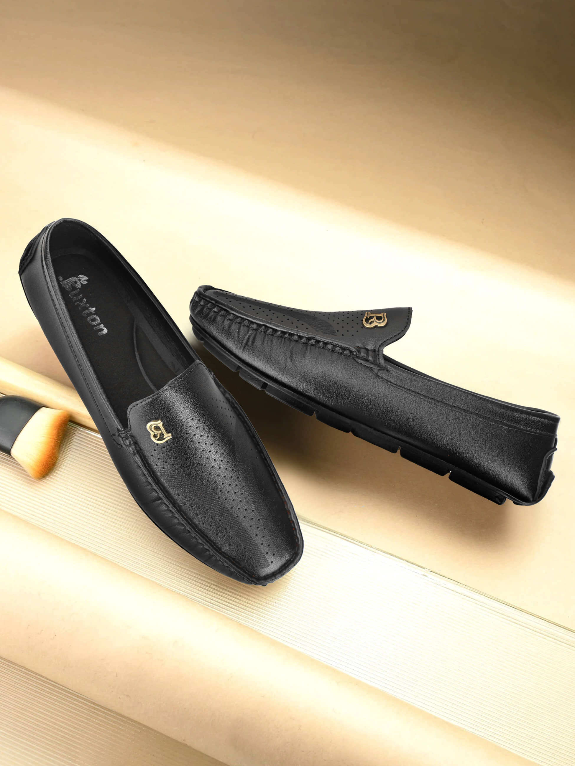 Buxton Loafers Black Men's Slip on Shoes - Formal Shoes | Buy online on ZillyBuy