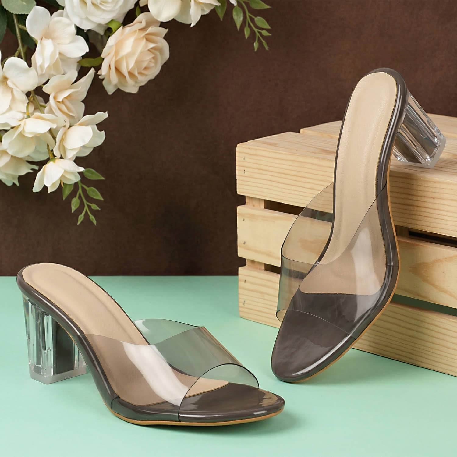 Commander Gray Women's Slip On Heels