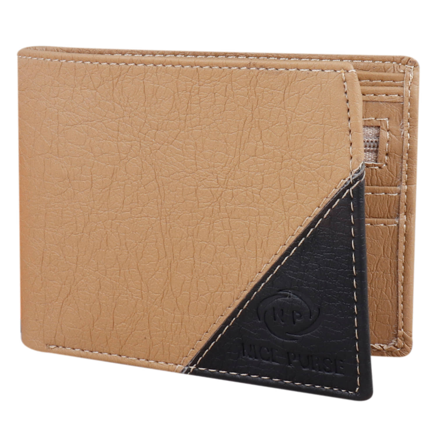 Nice Purse PU Self Design Men's Two Fold Wallet,Regular Wallet With 10 Slots For Card ( Beige , Pack of 1 ) - Handbags | Buy online on ZillyBuy