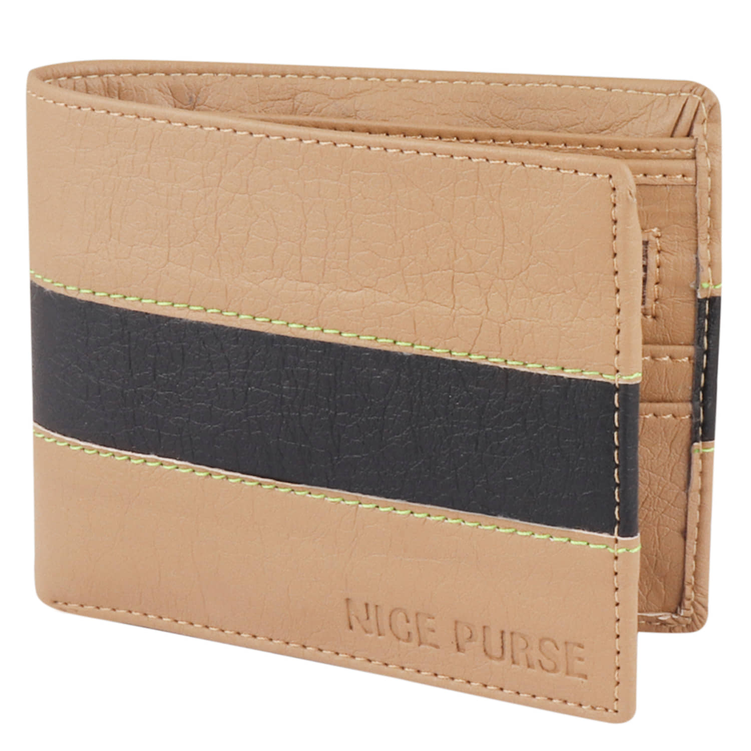 Nice Purse PU Self Design Men's Coin Pouch,Two Fold Wallet With 10 Slots For Card ( Beige , Pack of 1 ) - Handbags | Buy online on ZillyBuy