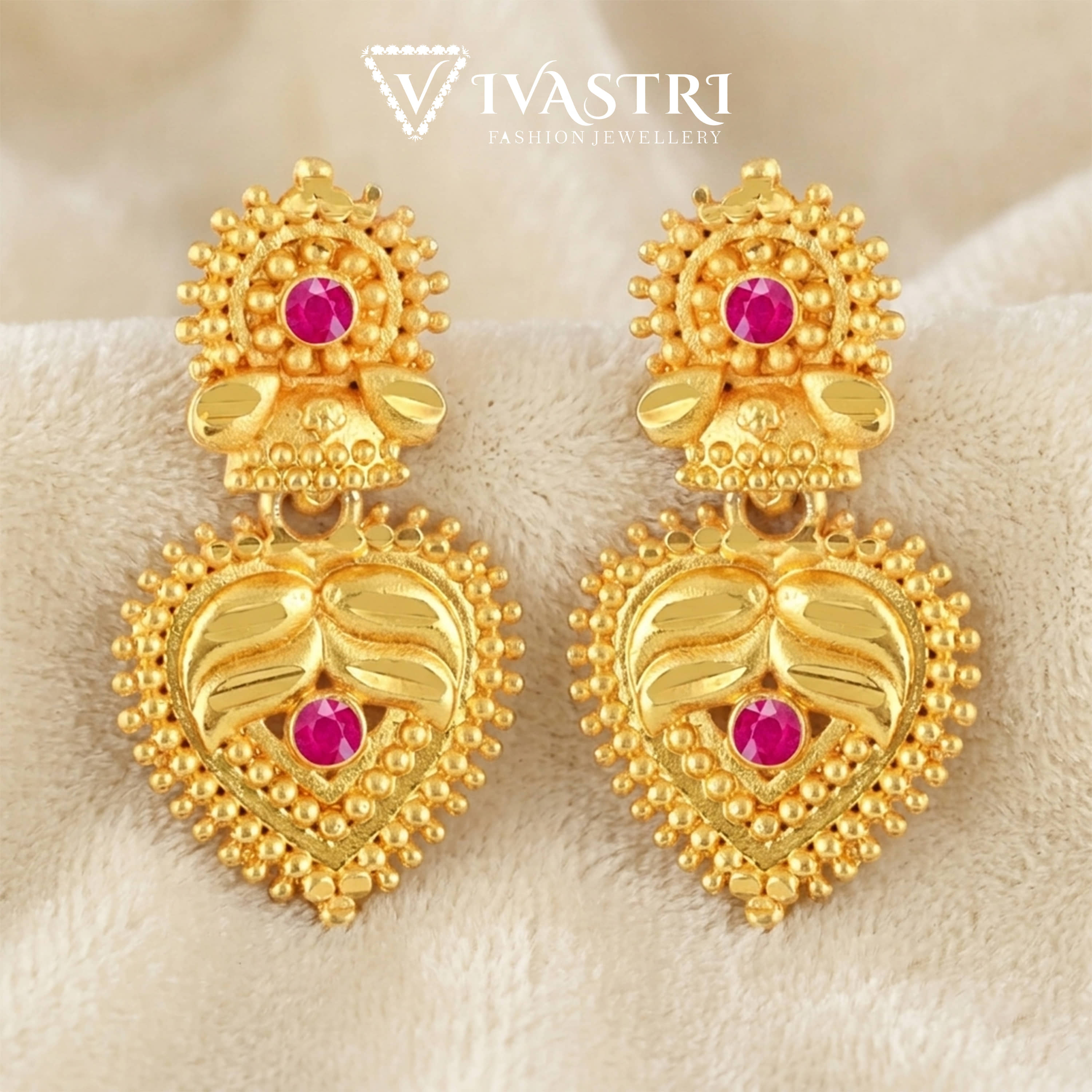 VIVASTRI Golden Drop Earrings ( Pack of 1 ) - Earrings | Buy online on ZillyBuy