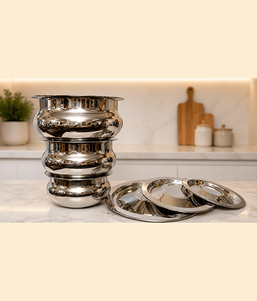 Visaxmi Non Coated Stainless Steel Cookware Sets Steel Handi set - Cookware | Buy online on ZillyBuy