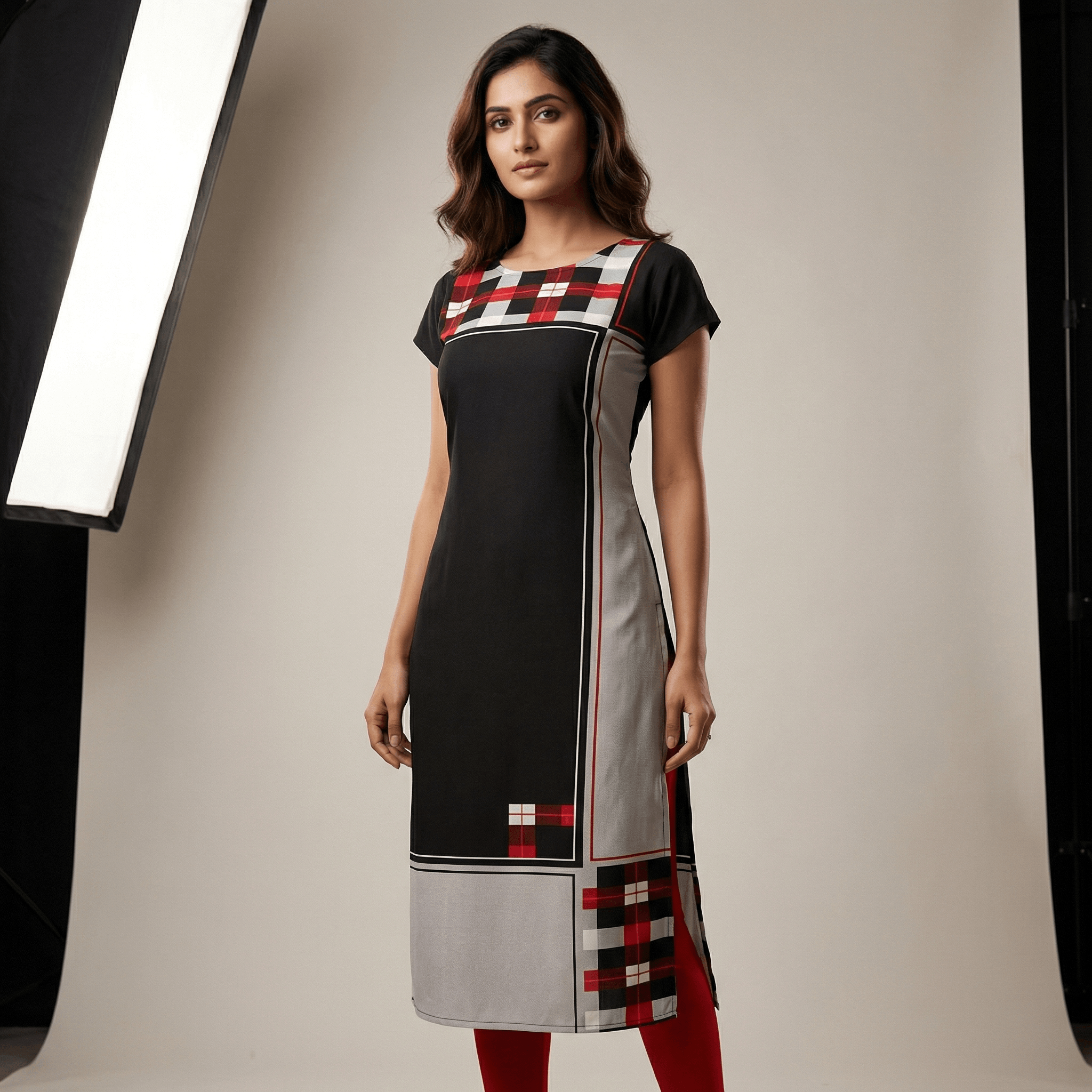 AK FASHION MALL Pack of 1 Crepe Printed Straight Women's Kurti - ( Multicolor ) - Kurtis, Tunics | Buy online on ZillyBuy