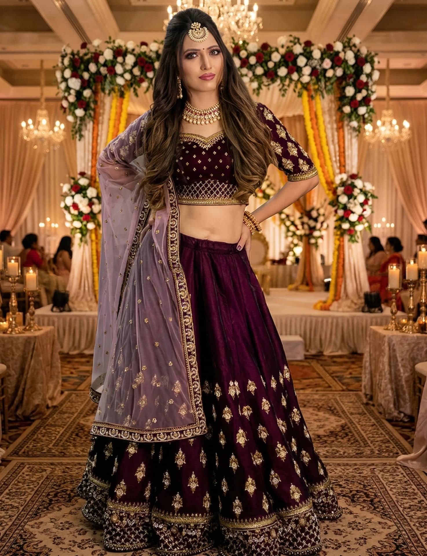kedar fab Women's Net Semi Stitched Flared Lehenga Choli