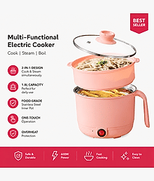 weprove ELECTRIC COOKING POT 1.5 Ltr ABS Plastic Open Lid Egg Cooker