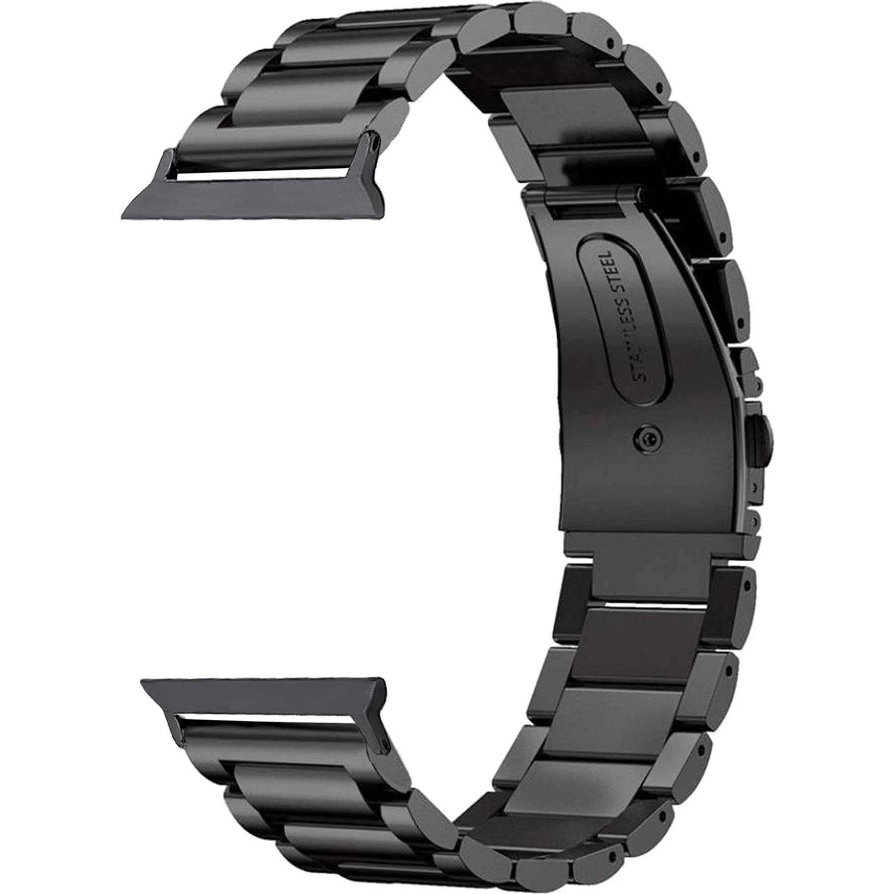Lorenz Premium Stainless Steel Strap 42/44/45/49mm Compatible | Metal Link Bracelet Band with Butterfly Clasp | Adjustable Durable Band for Series 1-9, SE & Ultra (Black)