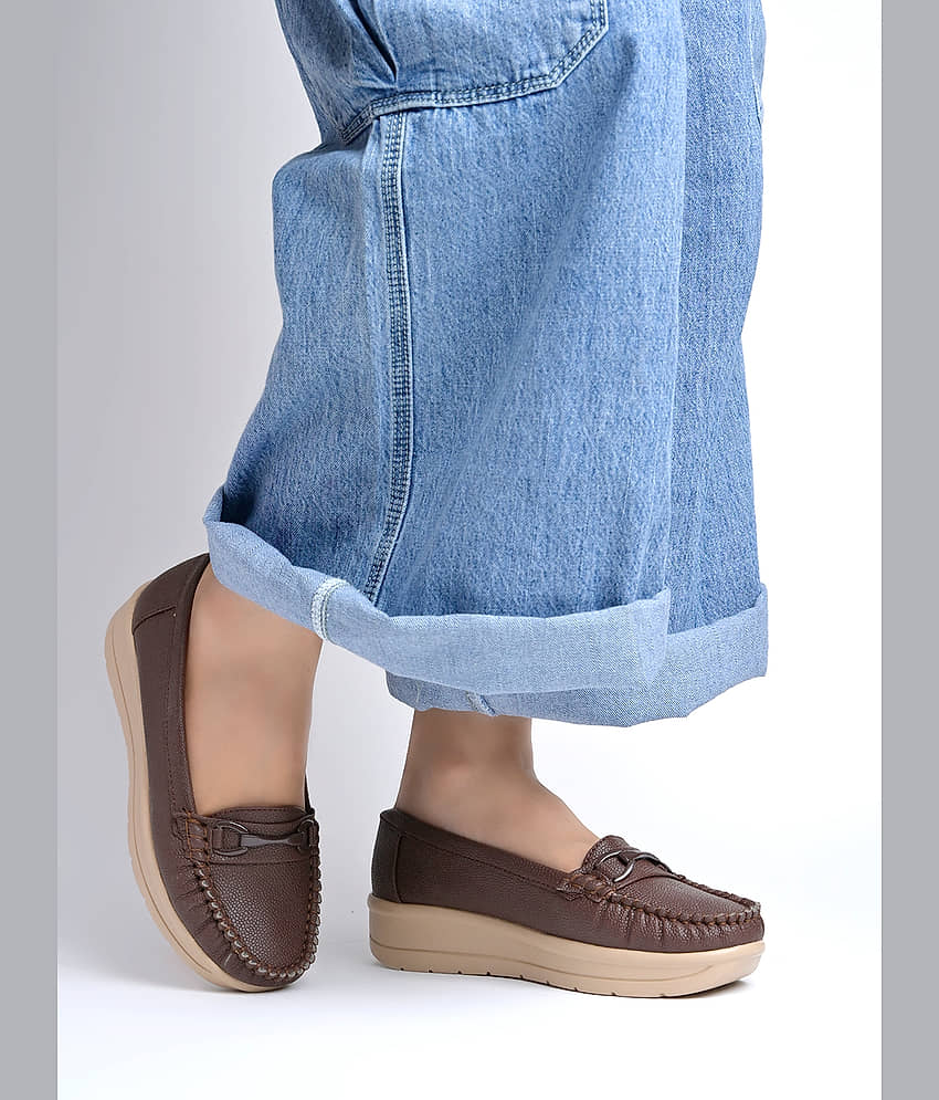 Shoetopia BPL-Brown-EU37 Brown Women's Loafers - Casual Shoes | Buy online on ZillyBuy