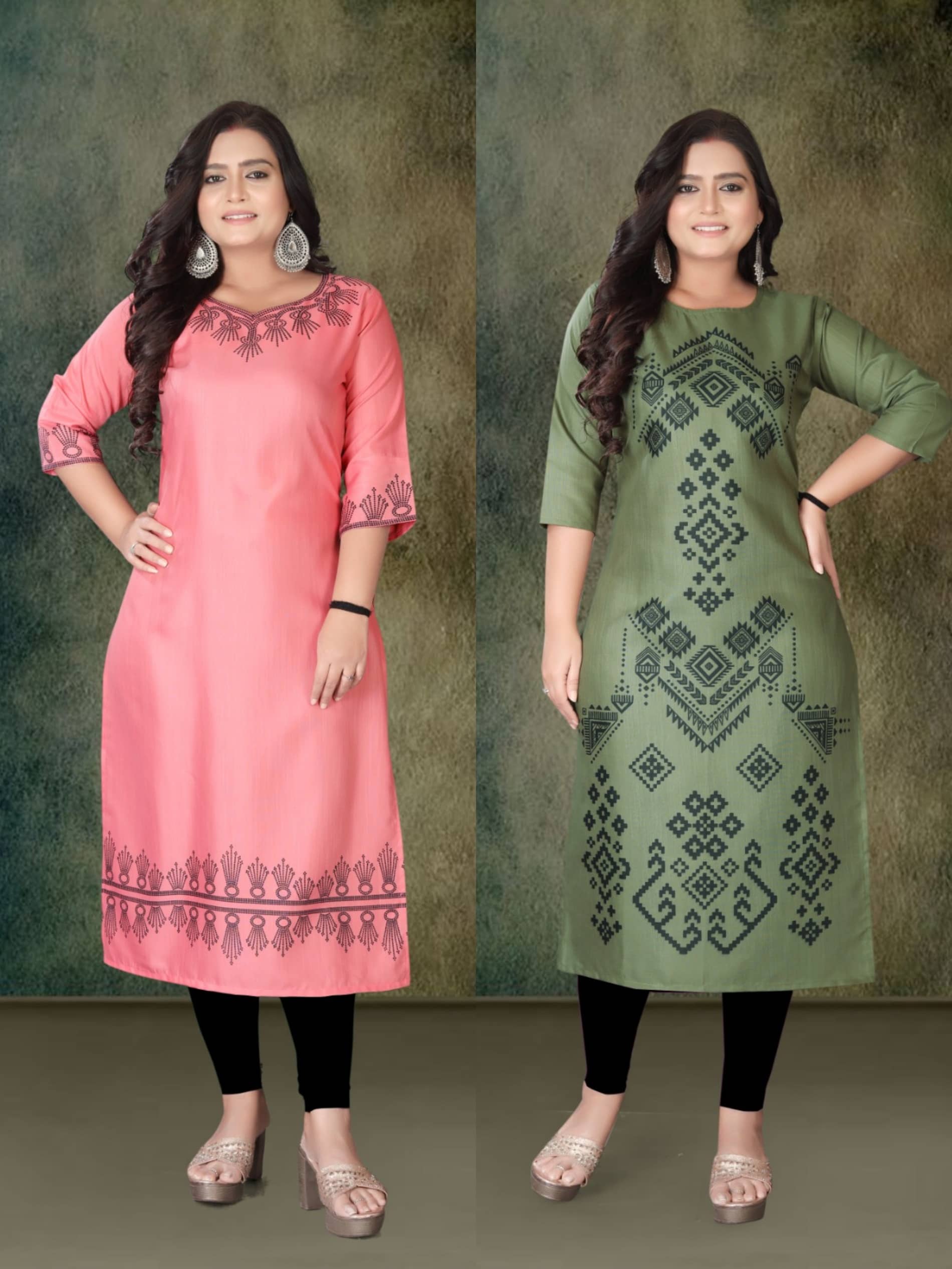 Hetsa Women Rayon Printed A-line Kurti ( Multicolor ) - Kurtis, Tunics | Buy online on ZillyBuy