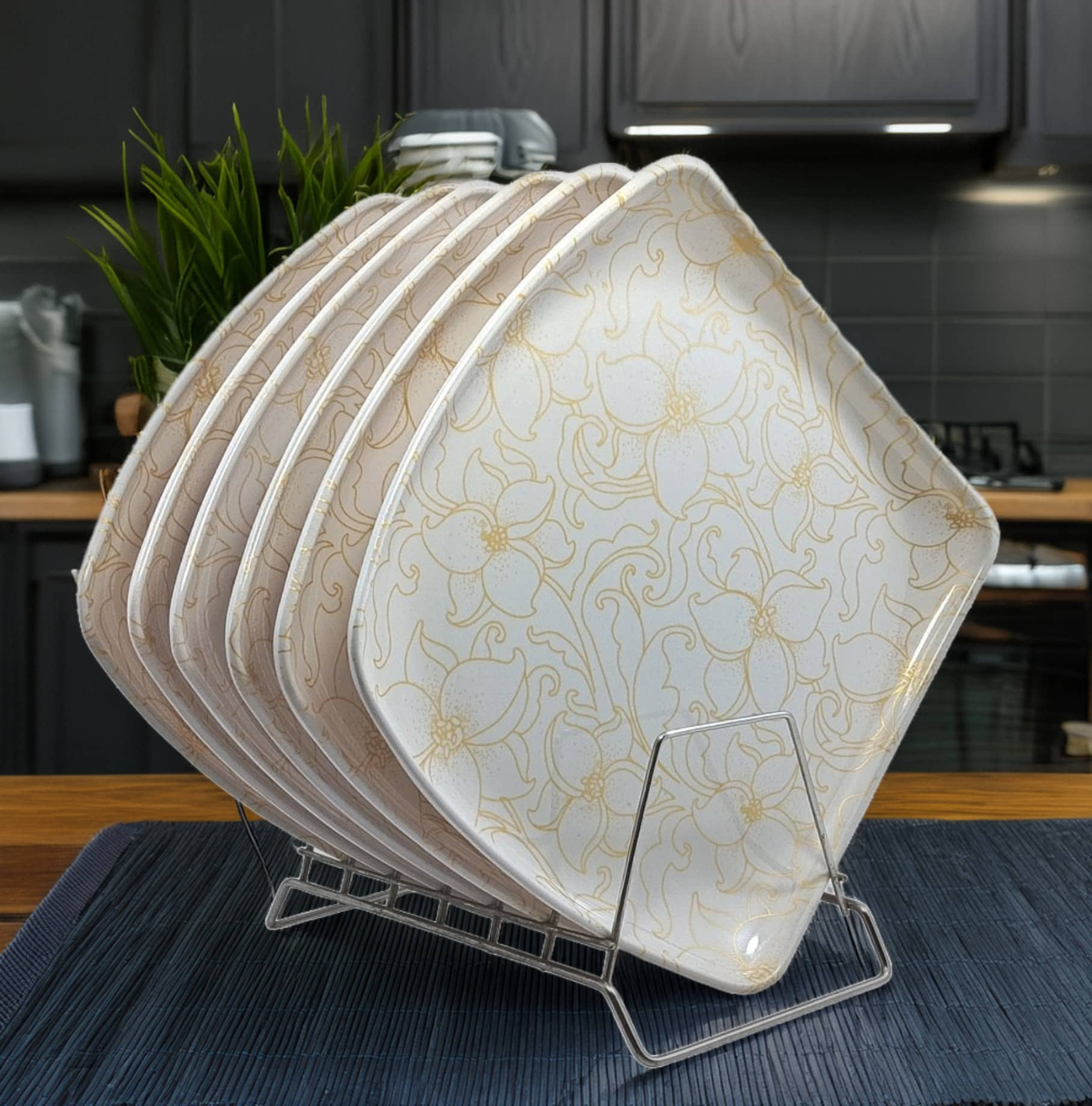 Inpro 6 Pcs Melamine White Full Plate
