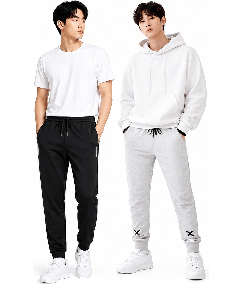 attitude start of fashion Black Lycra Men's Trackpants ( Pack of 2 ) - Track Pants | Buy online on ZillyBuy