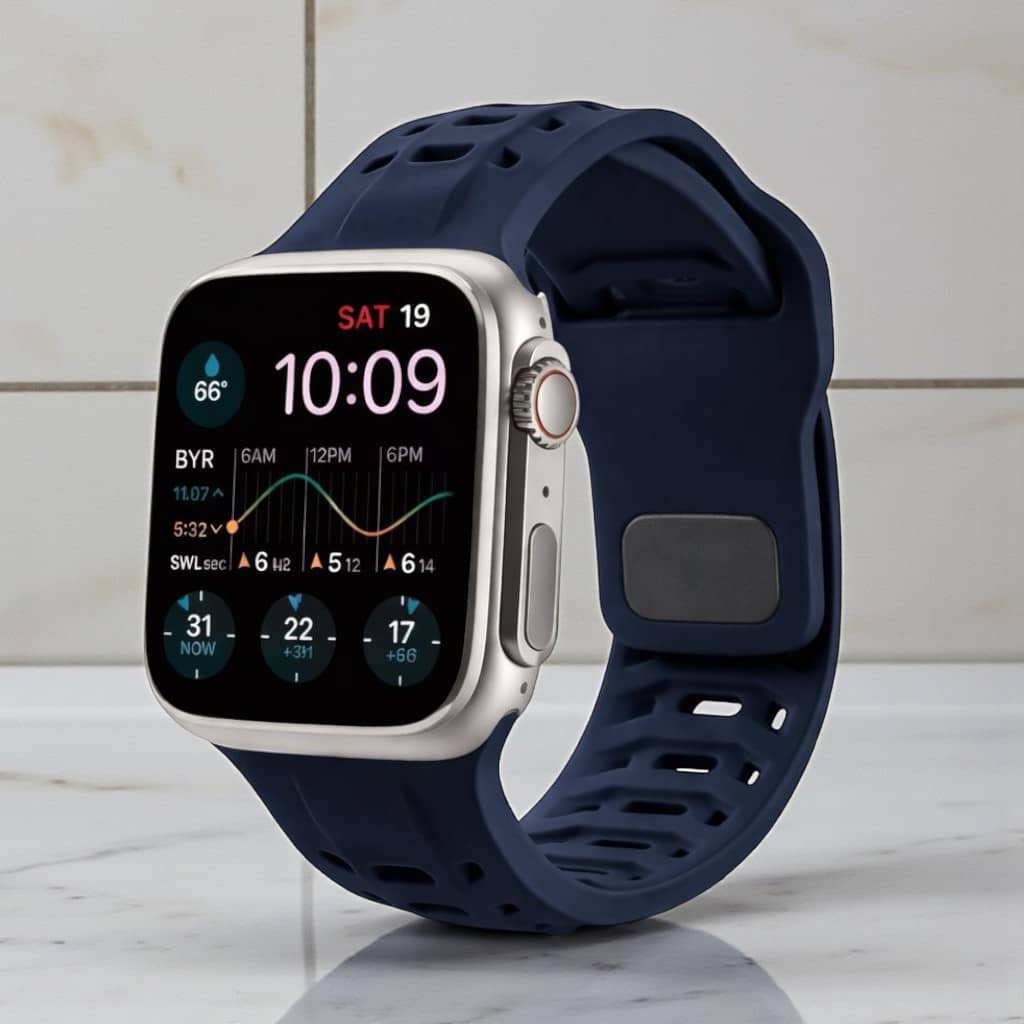 Lorenz Soft Silicone Waterproof Smartwatch Strap for watch| Replacement Sports Band (Compatible with 42/44/45/49mm)– Blue