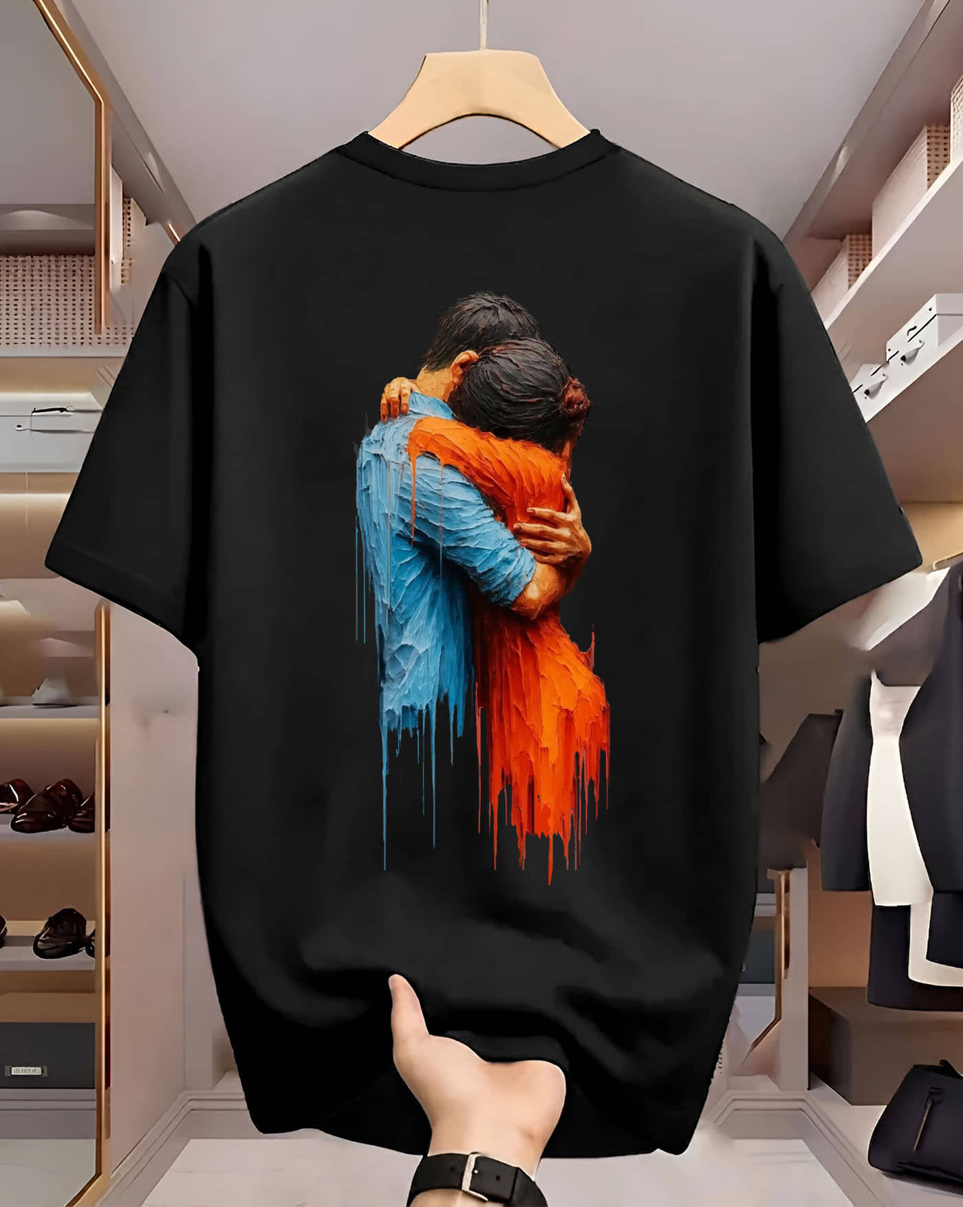 AUSK Men Cotton Blend Oversized Fit Printed T-Shirt ( Multicolor1 )