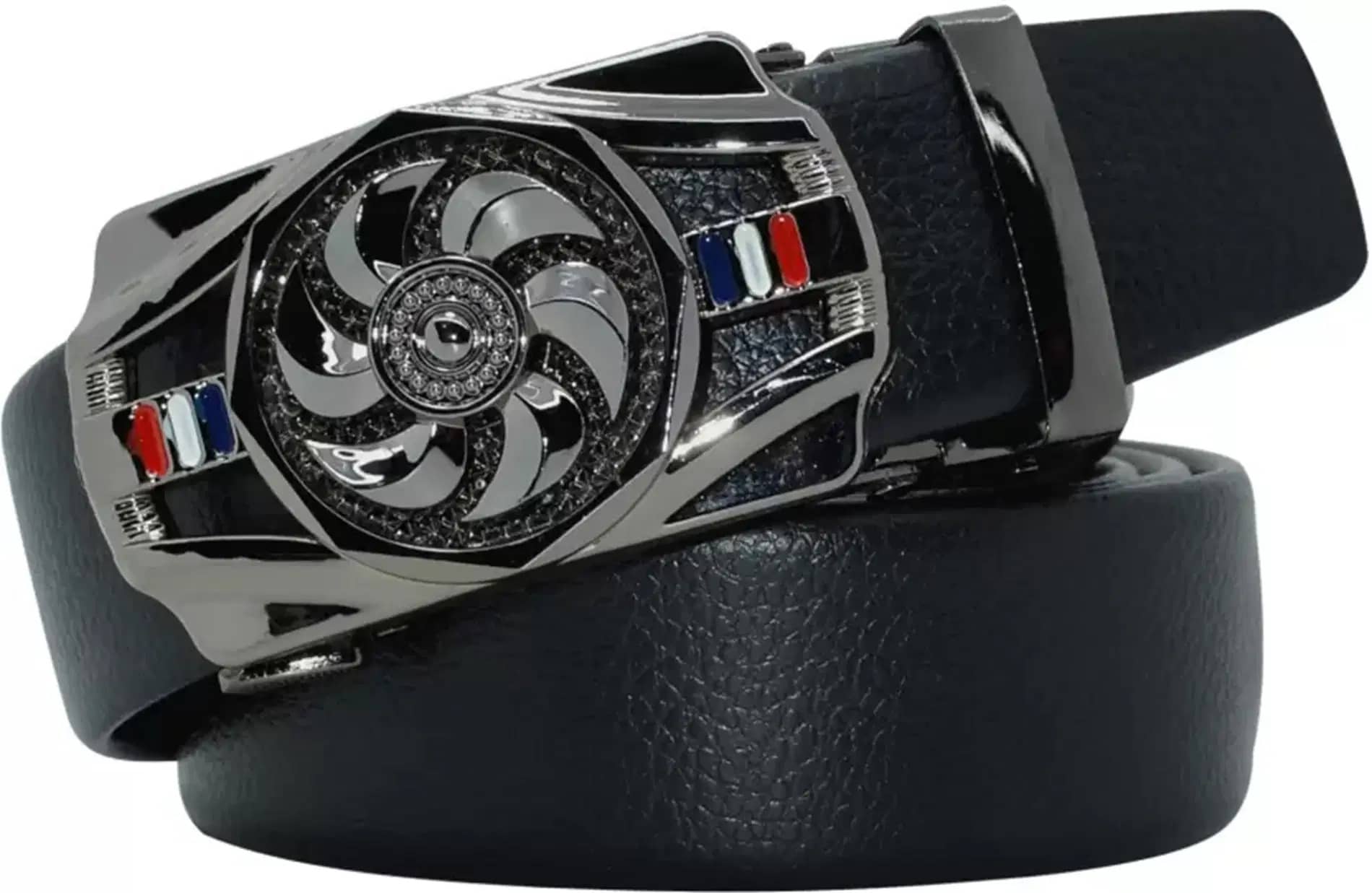 Buy Clock21 - Black Leather Men's Casual Belt ( Pack of 1