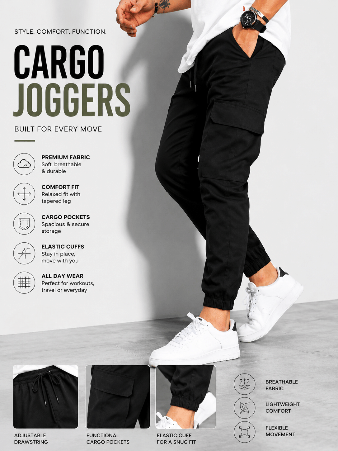 Forbro Black Polyester Men's Sports Trackpants ( Pack of 1 ) - Track Pants | Buy online on ZillyBuy
