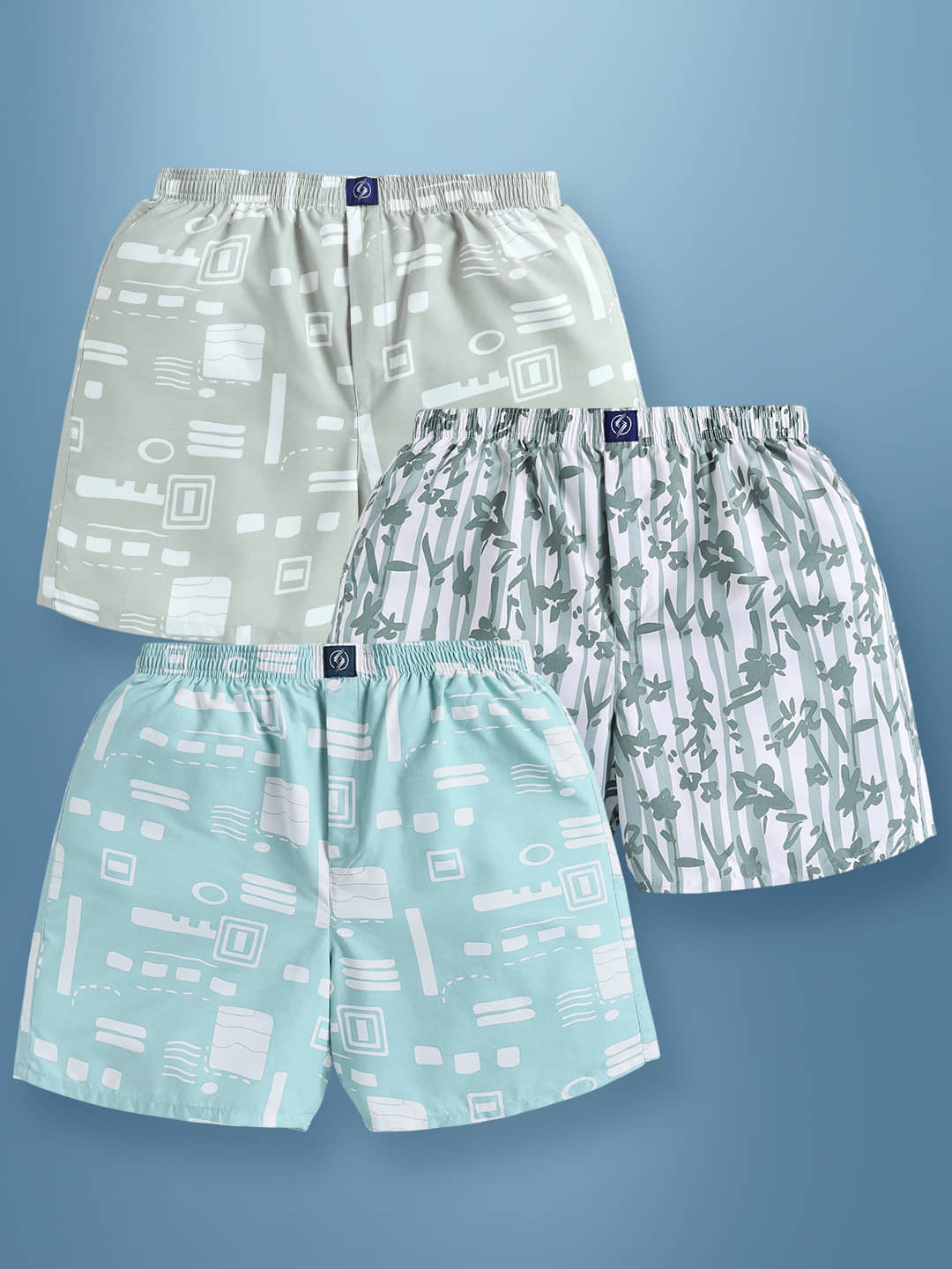 Supersquad Pack of 3 Cotton Blend Boxers For Men's ( Assorted 1 )
