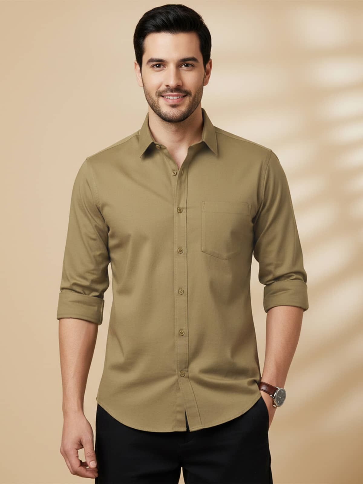 WEBRIC 100% Cotton Regular Fit Solids Full Sleeves Men's Casual Shirt - Pink ( Pack of 1 )