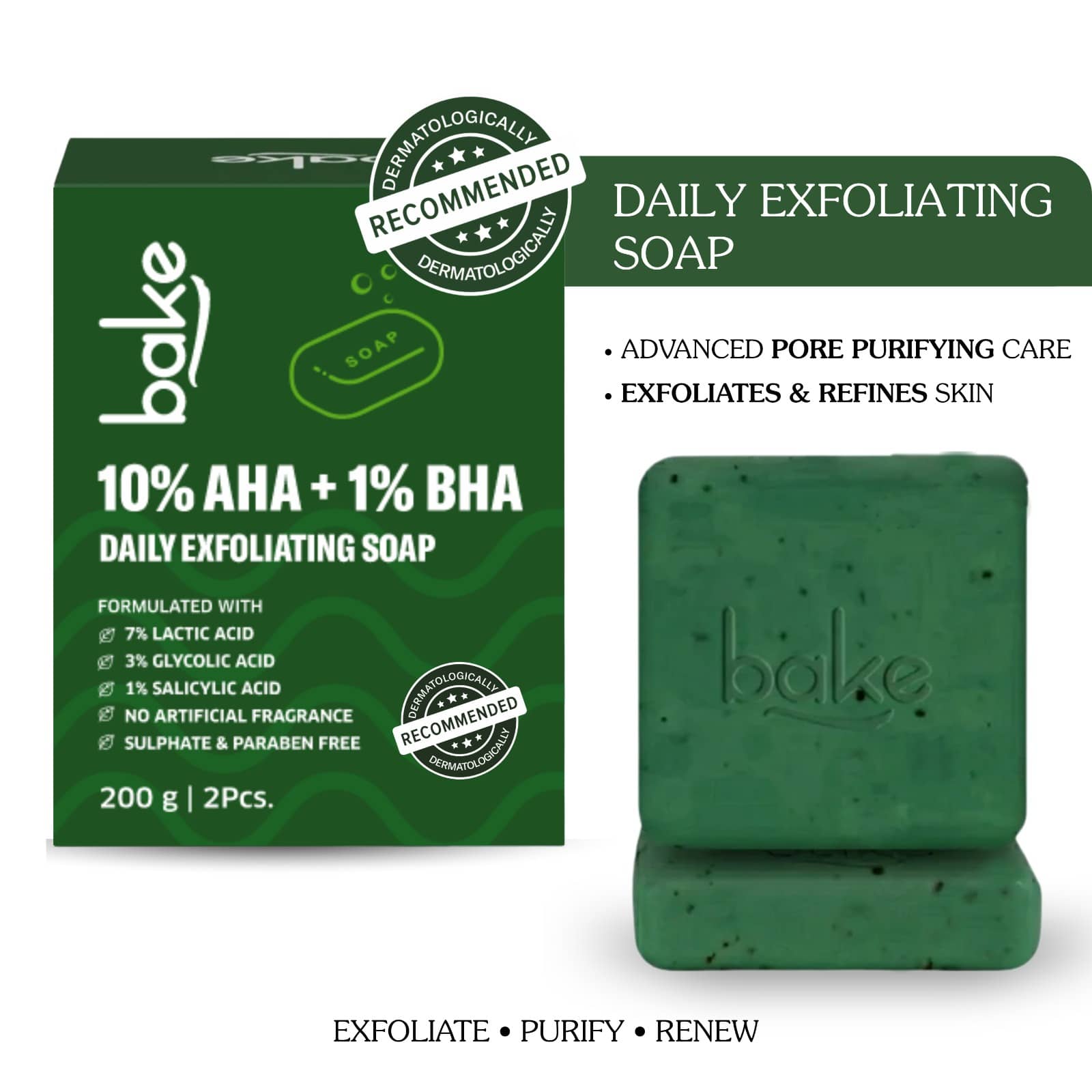 BAKE Exfoliating Soap for All Skin Type ( Pack of 2 )